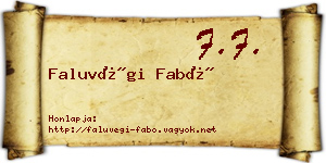Faluvégi Fabó névjegykártya
